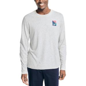 imageNautica Mens Sustainably Crafted LongSleeve Graphic TShirtGrey Htr