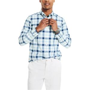 imageNautica Mens Sustainably Crafted Plaid ShirtBright White1