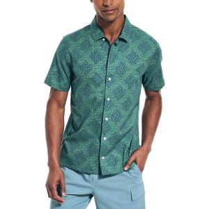 imageNautica Mens Sustainably Crafted Printed ShortSleeve ShirtCoastal Pine