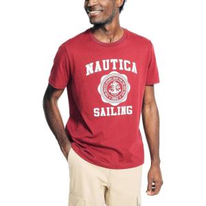 imageNautica Mens Sustainably Crafted Sailing Graphic TShirtBiking Red