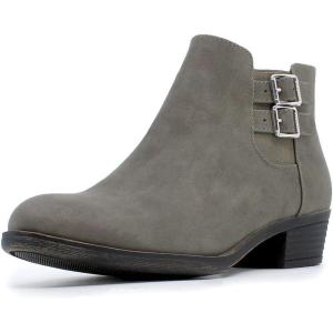 imageNautica Womens Ankle Boot with Side Zipper  Stylish Dress Boot for Women  Featuring a Low Heel Chic Design and Versatile Sizing  The Perfect Ankle Bootie for Dressy and Casual Occasions  AlaraGreybuckle