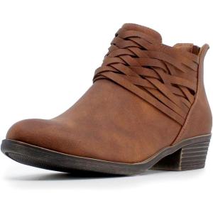 imageNautica Womens Ankle Boot with Side Zipper  Stylish Dress Boot for Women  Featuring a Low Heel Chic Design and Versatile Sizing  The Perfect Ankle Bootie for Dressy and Casual Occasions  AlaraCognacbraid