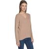 imageNautica Womens Long Sleeve Cable VNeck SweaterCamel