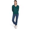imageNautica Womens Long Sleeve Cable VNeck SweaterForest