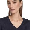imageNautica Womens Long Sleeve Cable VNeck SweaterNight Sky