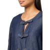 imageNautica Womens Long Sleeve Chambray Popover Denim TopDark Azure