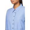 imageNautica Womens Long Sleeve Collared Button Shirt DressBlueWhite
