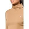imageNautica Womens Long Sleeve Solid Turtleneck ShirtTigers Eye