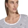 imageNautica Womens Long Sleeve Striped Scoop Neck TShirtBright WhiteNight Sky