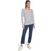 imageNautica Womens Long Sleeve Striped Scoop Neck TShirtBright WhiteNight Sky