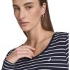 imageNautica Womens Long Sleeve Striped Scoop Neck TShirtNight SkyBright White