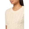imageNautica Womens Short Sleeve Crew Neck Cable Solid SweaterWhite Swan