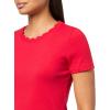 imageNautica Womens Solid Short Sleeve Crew Neckline TShirtRegatta Red