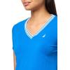 imageNautica Womens Solid VNeck Short Sleeve TShirtCerulean