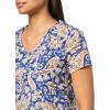 imageNautica Womens Solid VNeck Short Sleeve TShirtMarina Blue Multi