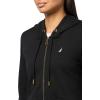 imageNautica Womens Solid Zipper Long Sleeve Hoodie SweatshirtBlack