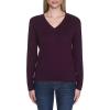 imageNautica Womens Long Sleeve Cable VNeck SweaterAubergine