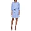 imageNautica Womens Long Sleeve Collared Button Shirt DressBlueWhite