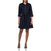 imageNautica Womens Long Sleeve Collared Button Shirt DressNight Sky