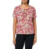 imageNautica Womens Short Sleeve Tie Front Knit TopSamba Multi