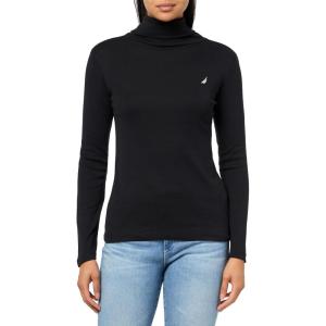 imageNautica Womens Long Sleeve Solid Turtleneck ShirtBlack