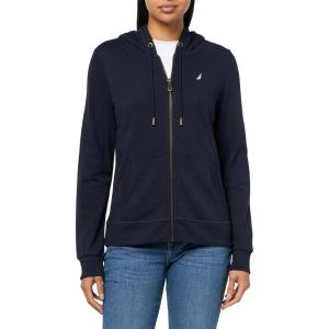 imageNautica Womens Solid Zipper Long Sleeve Hoodie SweatshirtNight Sky