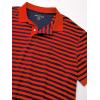 imageNautica Mens Classic Fit 100 Cotton Soft Short Sleeve Stripe Polo ShirtOrange Poppy