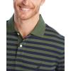 imageNautica Mens Classic Fit 100 Cotton Soft Short Sleeve Stripe Polo ShirtPine Forest