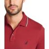 imageNautica Mens Classic Fit Short Sleeve Dual Tipped Collar Polo ShirtBurgundy
