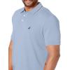 imageNautica Mens Classic Fit Short Sleeve Dual Tipped Collar Polo ShirtLake City Blue