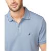 imageNautica Mens Classic Fit Short Sleeve Dual Tipped Collar Polo ShirtLake City Blue