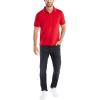 imageNautica Mens Classic Fit Short Sleeve Dual Tipped Collar Polo ShirtNautica Red
