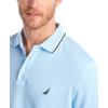imageNautica Mens Classic Fit Short Sleeve Dual Tipped Collar Polo ShirtNoon Blue