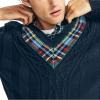 imageNautica Mens Reissue Plaid CableKnit VNeckNavy