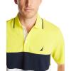 imageNautica Mens Short Sleeve 100 Cotton Pique Color Block Polo ShirtBlazing Yellow