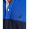 imageNautica Mens Short Sleeve 100 Cotton Pique Color Block Polo ShirtBright Cobalt