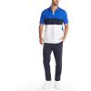 imageNautica Mens Short Sleeve 100 Cotton Pique Color Block Polo ShirtBright Cobalt