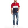 imageNautica Mens Short Sleeve 100 Cotton Pique Color Block Polo ShirtNautica Red