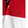 imageNautica Mens Short Sleeve 100 Cotton Pique Color Block Polo ShirtNautica Red