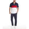 imageNautica Mens Short Sleeve 100 Cotton Pique Color Block Polo ShirtNavy