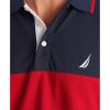imageNautica Mens Short Sleeve 100 Cotton Pique Color Block Polo ShirtNavy