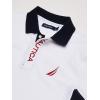 imageNautica Mens Short Sleeve Color Block Performance Pique Polo ShirtBright White