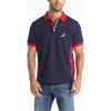 imageNautica Mens Short Sleeve Color Block Performance Pique Polo ShirtNavy