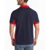 imageNautica Mens Short Sleeve Color Block Performance Pique Polo ShirtNavy