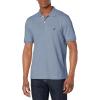 imageNautica Mens Short Sleeve Classic Fit Pique PoloDeep Anchor Heather