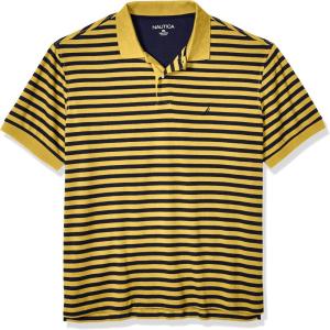 imageNautica Mens Classic Fit 100 Cotton Soft Short Sleeve Stripe Polo ShirtMustard Field