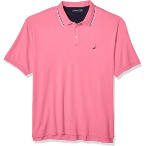 imageNautica Mens Classic Fit Short Sleeve Dual Tipped Collar Polo ShirtCarnation