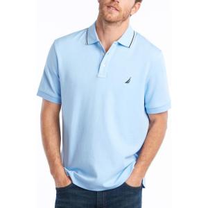 imageNautica Mens Classic Fit Short Sleeve Dual Tipped Collar Polo ShirtNoon Blue 2