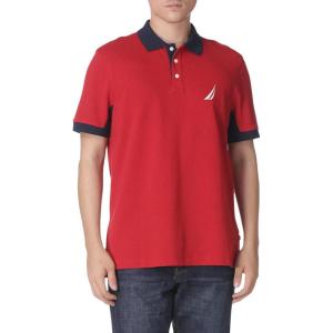 imageNautica Mens Classic Fit Short Sleeve Performance Pique Polo ShirtNautica Red