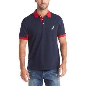 imageNautica Mens Classic Fit Short Sleeve Performance Pique Polo ShirtNavy